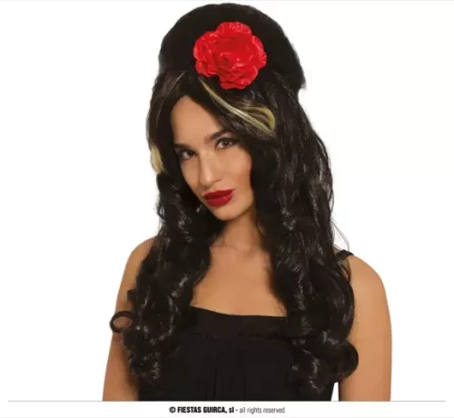 PERRUQUE POP STAR NOIRE (BOÎTE)