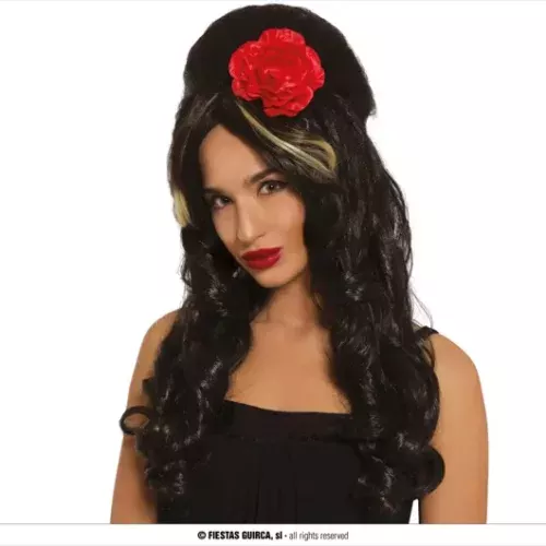 PERRUQUE POP STAR NOIRE (BOÎTE)