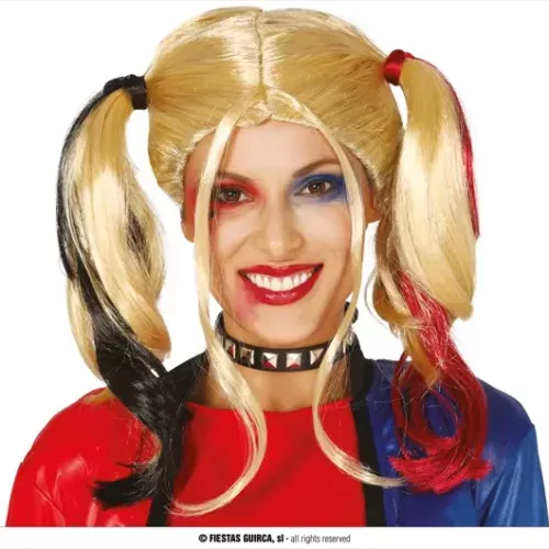 PERRUQUE BLONDE AVEC TRESSES (BOÎTE)