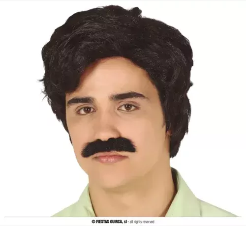 PERRUQUE NARCOTRAFIQUANT AVEC MOUSTACHE (BOÎTE)