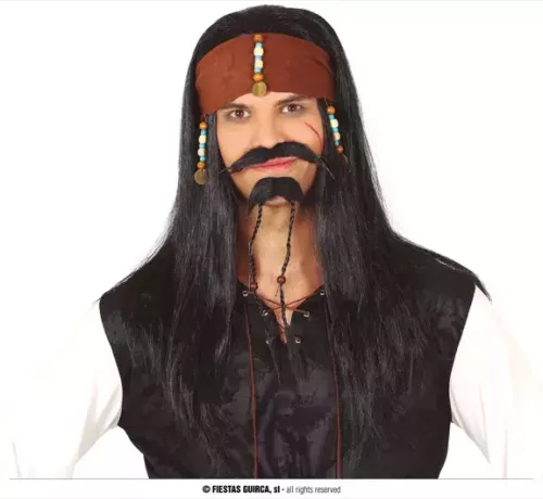 PERRUQUE DE PIRATTE AVEC MOUCHOIR (BOÎTE)