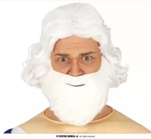 PERRUQUE ET BARBE BLANCHES  (BOÎTE)