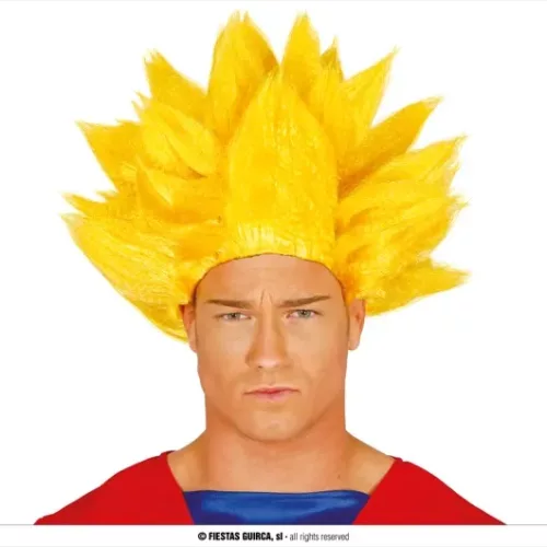PERRUQUE GUERRIER JAUNE (BOÎTE)