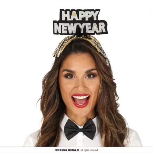 SERRE-TETE "HAPPY NEW YEAR" ARGENT & OR