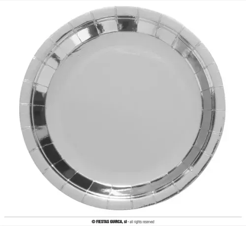 SACHET 6 ASSIETTES EN ARGENT 23 CMS.