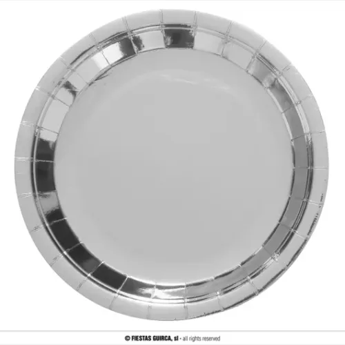 SACHET 6 ASSIETTES EN ARGENT 23 CMS.
