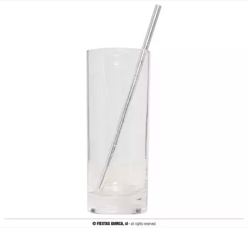 SACHET 12 PAILLES ARGENTÉES 6X200 MM – Image 2