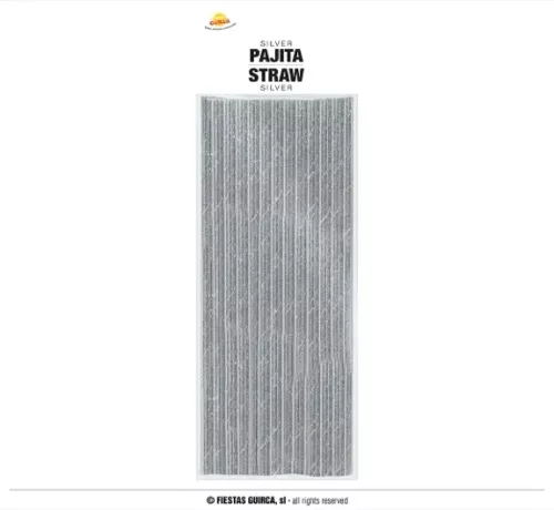 SACHET 12 PAILLES ARGENTÉES 6X200 MM
