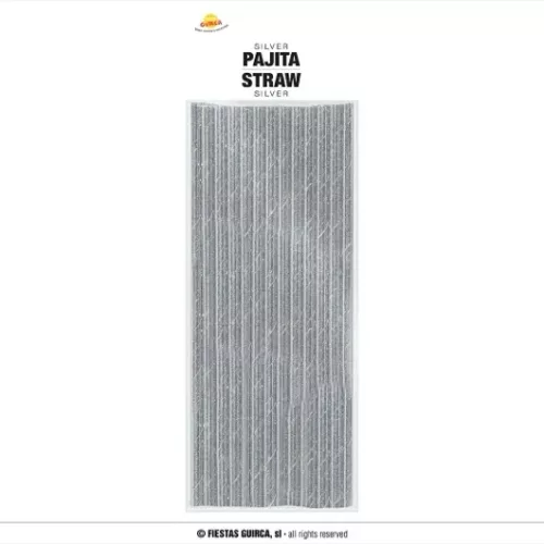 SACHET 12 PAILLES ARGENTÉES 6X200 MM
