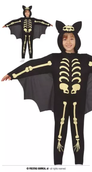 CHAUVE SOURIS SQUELETTE 7 9 ANS