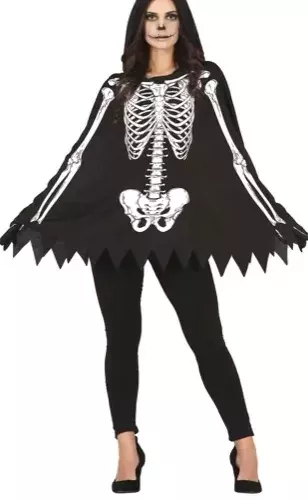 SKELETON PONCHO, ADULTE,