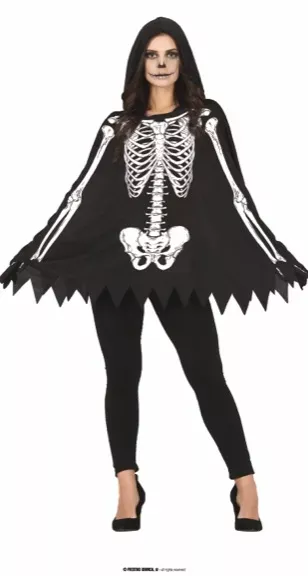 SKELETON PONCHO, ADULTE, – Image 2