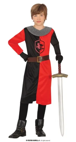 RED MEDIEVAL KNIGHT, ENFANT, 3 – 4 ANS