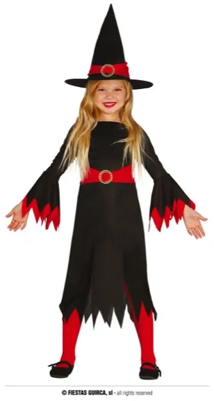 SORCIÈRE ROUGE / NOIRE 10 / 12 ANS