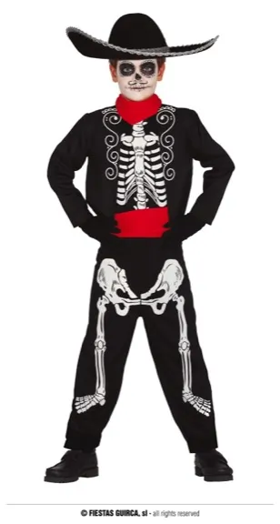 MARIACHI SQUELETTE ENFANTS 10-12 ANS