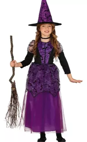 PETITE SORCIÈRE LILAS ENFANTS TAILLE 3-4 ANS