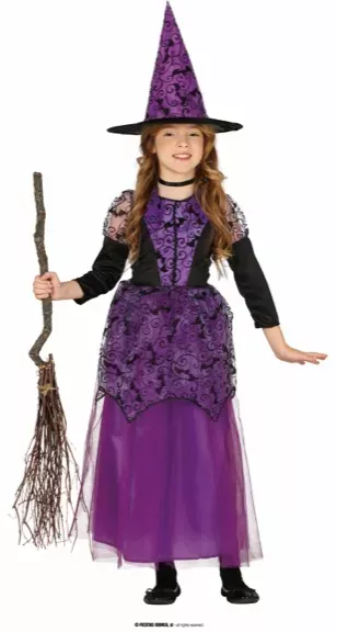 PETITE SORCIÈRE LILAS ENFANTS TAILLE 3-4 ANS – Image 2
