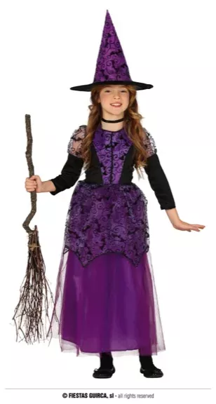 PETITE SORCIÈRE LILAS ENFANTS TAILLE 5-6 ANS