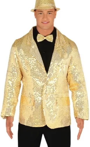 VESTE À PAILLETTES DORÉES, ADULTE, 46 – 48 (S)