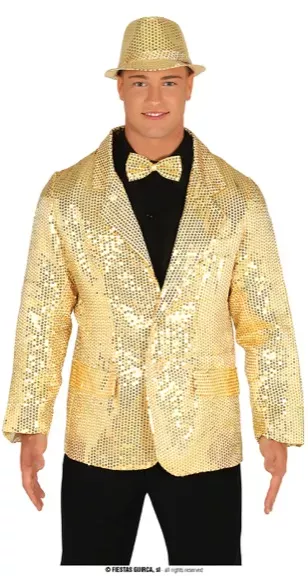 VESTE À PAILLETTES DORÉES, ADULTE, 46 – 48 (S)