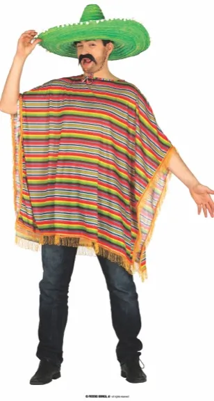 PONCHO MÉXICAIN ADULTE TAILLE L 52-54 – Image 2