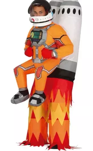 COSTUME GONFLABLE FUSÉE AVEC ASTRONAUTE