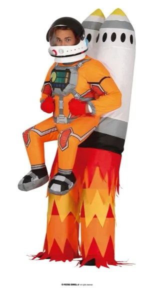 COSTUME GONFLABLE FUSÉE AVEC ASTRONAUTE