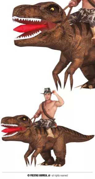 COSTUME GONFLABLE DINOSAURE MONTÉ