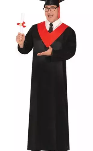 RED AND BLACK GRADUTATED, ADULTE, 52 – 54 (L)