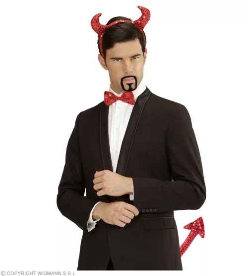 Set de DEMON SEQUIN (cornes, n ud papillon, queue) – Image 3