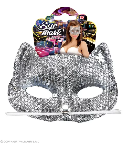 LOUP CHAT AVEC PAILLETTES ARGENT – Image 2