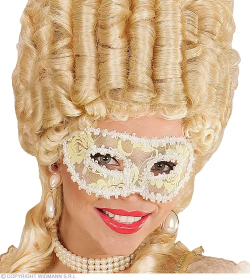 MASQUE AVEC FLEURS ET RUBAN BLANCS – Image 2