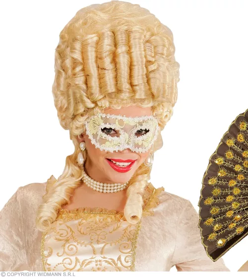 MASQUE AVEC FLEURS ET RUBAN BLANCS – Image 3