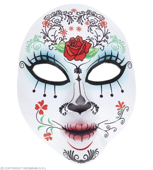 DEMI-MASQUE JOUR DES MORTS EN TISSU