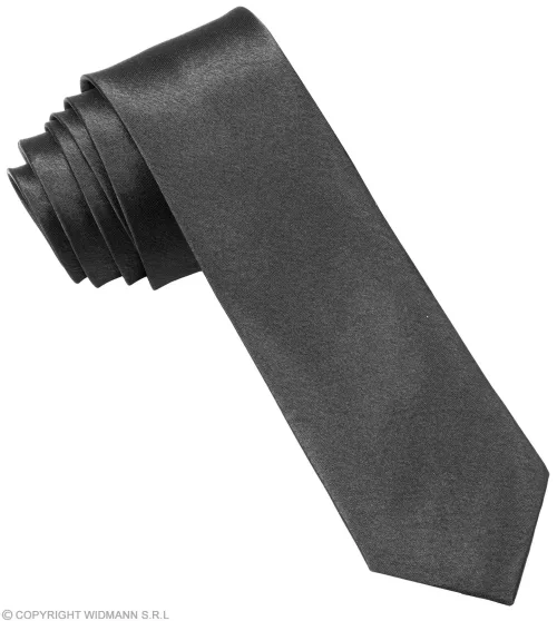 satin BLACK SLIM TIE