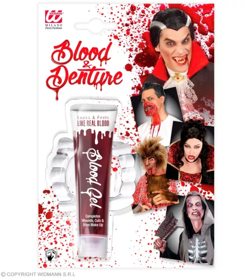 FAUX SANG PROFESSIONNEL EN TUBE AVEC FAUSSES DENTS - 28 ml