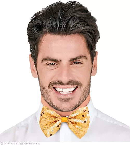 NOEUD PAPILLON PAILLETTES DOREES – Image 3