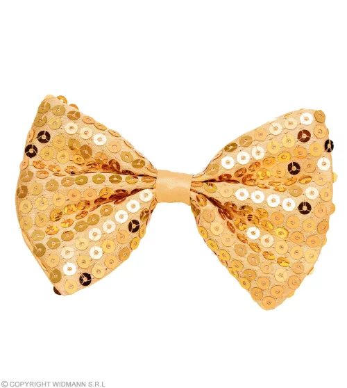 NOEUD PAPILLON PAILLETTES DOREES
