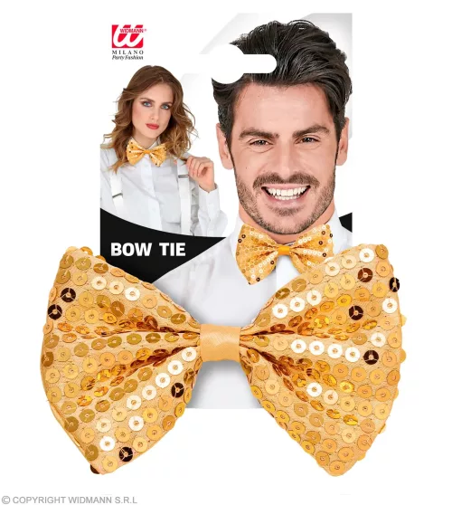 NOEUD PAPILLON PAILLETTES DOREES – Image 2