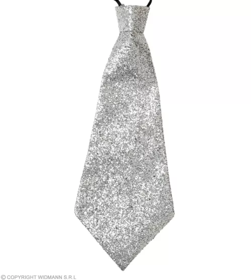 CRAVATE LUREX ARGENT avec élastique