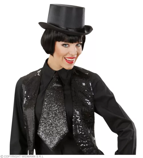 CRAVATE LUREX NOIRE avec élastique – Image 3