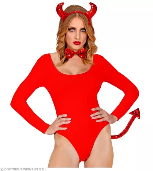 Set de DEMON SEQUIN (cornes, n ud papillon, queue) – Image 2