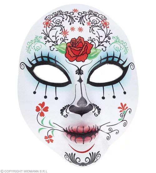DEMI-MASQUE JOUR DES MORTS EN TISSU