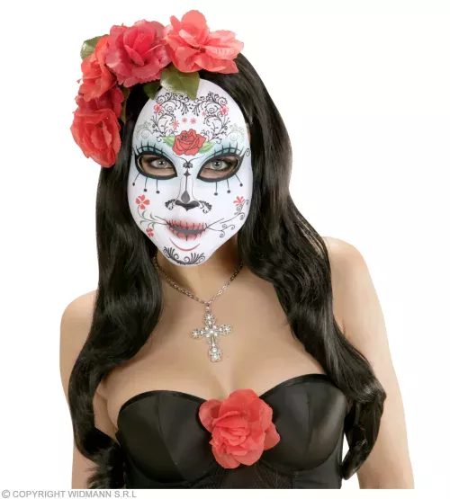 DEMI-MASQUE JOUR DES MORTS EN TISSU – Image 2