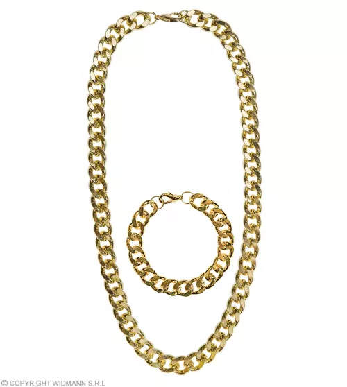 SET GANGSTER/ RAPPEUR/ MAC (collier en or & bracelet) – Image 2