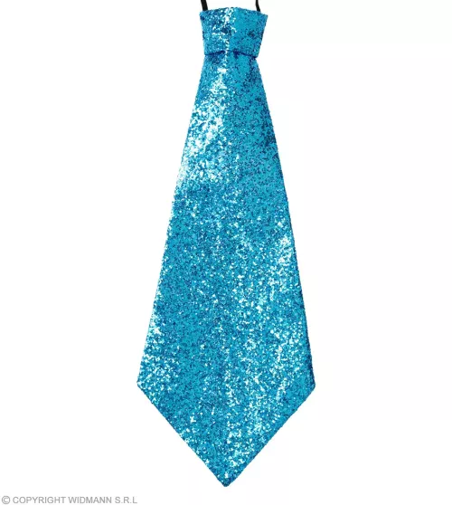 CRAVATE LUREX TURQUOISE avec élastique
